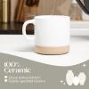 imageUnboxme Givenne Ceramic Large Latte Mug Set of 4 16oz  Microwavable Porcelain Coffee Cups With Big Handle  Modern Boho Unique Style For Any Kitchen Microwave Safe Stoneware  Assorted Neutrals4piece Set