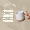 imageUnboxme Givenne Ceramic Large Latte Mug Set of 4 16oz  Microwavable Porcelain Coffee Cups With Big Handle  Modern Boho Unique Style For Any Kitchen Microwave Safe Stoneware  Assorted Neutrals1piece
