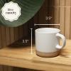 imageUnboxme Givenne Ceramic Large Latte Mug Set of 4 16oz  Microwavable Porcelain Coffee Cups With Big Handle  Modern Boho Unique Style For Any Kitchen Microwave Safe Stoneware  Assorted Neutrals4piece Set