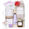 imagequotUnboxme Lavender Spa Gift Basket For Women  Relaxation Gifts I Self Care Package with Lavender Scented Candle Wine Tumbler Bath Bomb Soap Socks Hand Cream ampamp Bonus Card  Sympathy GiftquotSending Warm Hugs Greeting Card