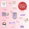 imagequotUnboxme Lavender Spa Gift Basket For Women  Relaxation Gifts I Self Care Package with Lavender Scented Candle Wine Tumbler Bath Bomb Soap Socks Hand Cream ampamp Bonus Card  Sympathy GiftquotSending Hugs Greeting Card