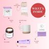 imagequotUnboxme Lavender Spa Gift Basket For Women  Relaxation Gifts I Self Care Package with Lavender Scented Candle Wine Tumbler Bath Bomb Soap Socks Hand Cream ampamp Bonus Card  Sympathy GiftquotHappy Birthday Greeting Card