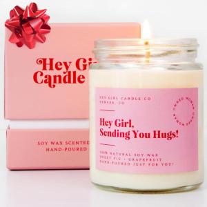 image14oz Scented Candle Jar  Pink Grapefruit Soy Candle with You are Awesome Message 6080 Hour Burn Inspirational Thank You Gift for Women Best Friend Wife or Mom  Graduation Gifts for GirlsSending Hugs