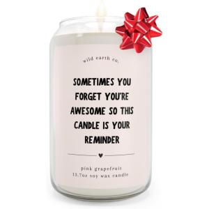 image14oz Scented Candle Jar  Pink Grapefruit Soy Candle with You are Awesome Message 6080 Hour Burn Inspirational Thank You Gift for Women Best Friend Wife or Mom  Graduation Gifts for GirlsYoure Awesome