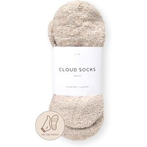 imageUnboxme Gifts Warm ampamp Cozy UltraLuxe Cloud Sock for Women ampamp Men  Super Soft Luxurious Fabric Sleep SocksNon Slip Stone